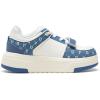 DREAM PAIRS Women Platform Chunky Sneakers Leather Oli Casual Fashion Sneaker(White/Blue)