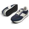 DREAM PAIRS Women Sneakers Tennis Ray Walking Platform Chunky Comfortable Lightweight Lace Up Casual Fashion Sneaker(Blue)