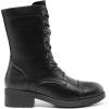 DREAM PAIRS Women’s Combat Mid Calf Boots(Black)
