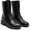 DREAM PAIRS Women’s Combat Mid Calf Boots(Black)