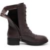 DREAM PAIRS Women’s Combat Mid Calf Boots(Dark Brown)