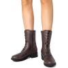 DREAM PAIRS Women’s Combat Mid Calf Boots(Dark Brown)