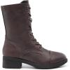DREAM PAIRS Women’s Combat Mid Calf Boots(Dark Brown)