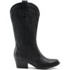 DREAM PAIRS Women’s Cowboy Cowgirl Boots Embroidered Pointed Toe Low Heel Western Mid Calf Boot for Theme Party Country Concert(All Black)