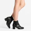 DREAM PAIRS Women’s Elastic Gore Chelsea Boots Chunky Block Heel Ankle Bootie(Black/Pu)