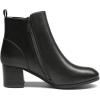 DREAM PAIRS Women’s Elastic Gore Chelsea Boots Chunky Block Heel Ankle Bootie(Black/Pu)