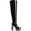 DREAM PAIRS Women’s Platform Over The Knee Thigh High Boots Chunky High Heels Square Toe Long Fall Y2K Gogo Boots(Black-pat)
