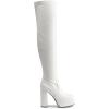 DREAM PAIRS Women’s Platform Over The Knee Thigh High Boots Chunky High Heels Square Toe Long Fall Y2K Gogo Boots(White)