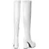 DREAM PAIRS Women’s Platform Over The Knee Thigh High Boots Chunky High Heels Square Toe Long Fall Y2K Gogo Boots(White)