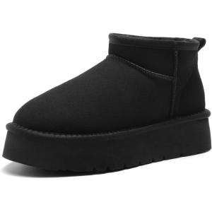 DREAM PAIRS Women’s Snow Boots Platform Winter Boot, Faux Fur Lined Slip On Ankle Boots
