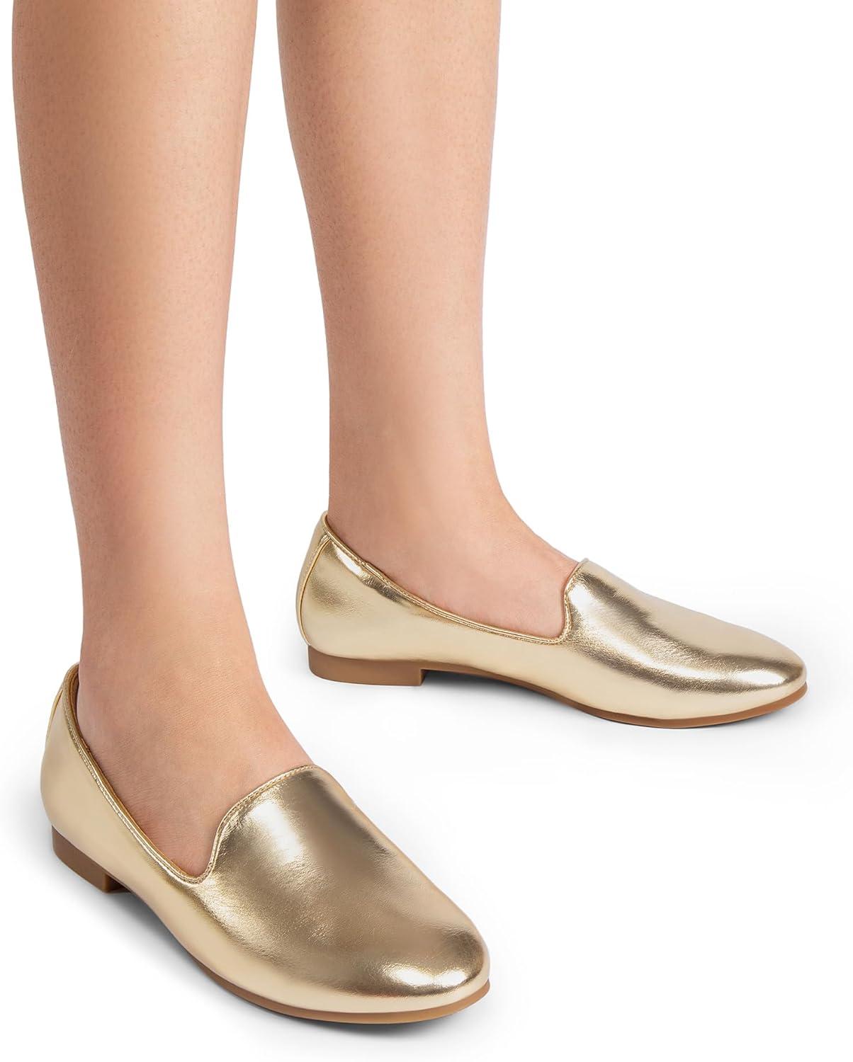 image:imageDREAM PAIRS Round Toe Flats for Women Dressy Comfortable SlipOn Dress Business Casual Office Work Shoes for WomenGold