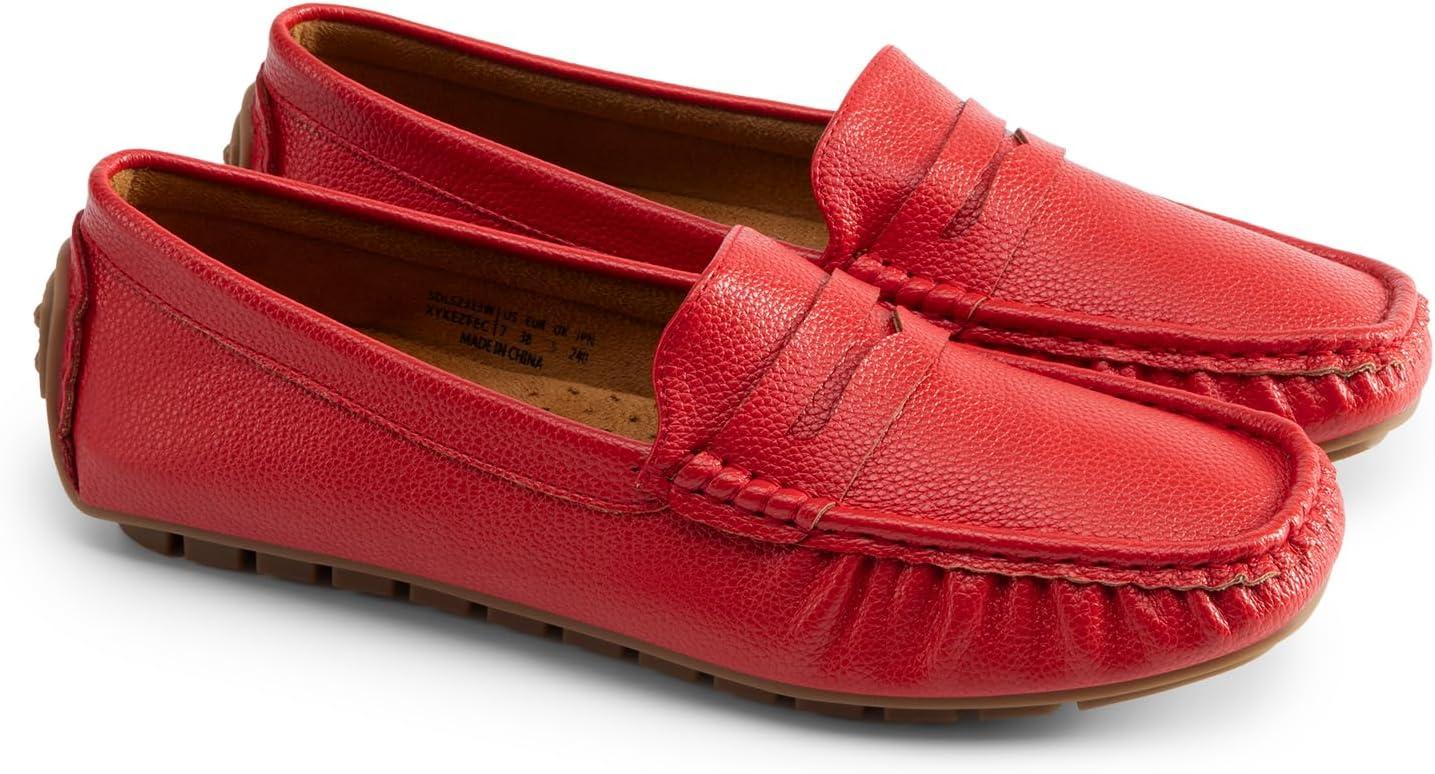 image:imageDREAM PAIRS Womens Loafers Penny Loafer Slip on Casual Dressy Comfortable Business Work Office Moccasins Driving Loafer ShoesRed