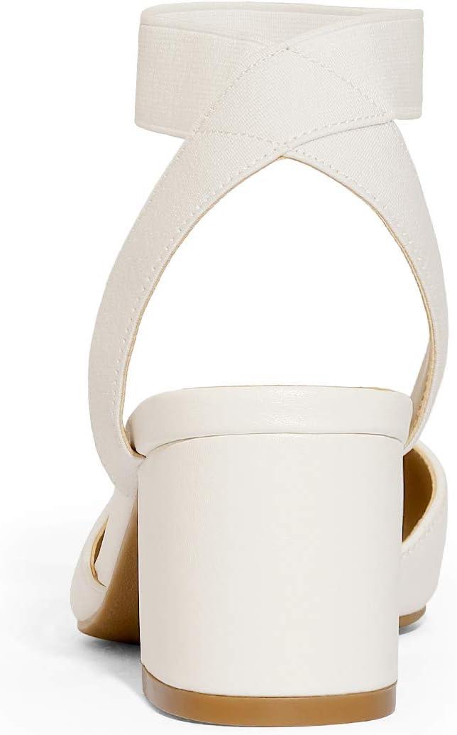image:imageDREAM PAIRS Womens Nicholes Low Block Heel PumpsWhitePu