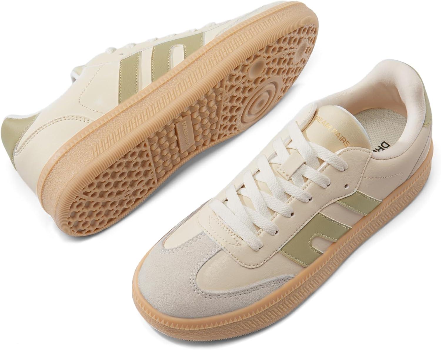 image:imageDREAM PAIRS Womens Tennis Sneakers Walking Casual LaceUp Footwear Comfortable Fashion Sneakers ShoesBeige