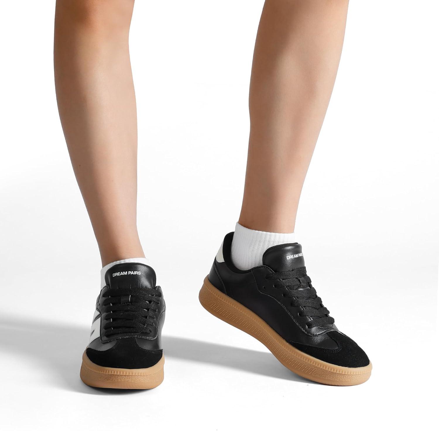 image:imageDREAM PAIRS Womens Tennis Sneakers Walking Casual LaceUp Footwear Comfortable Fashion Sneakers ShoesBlack