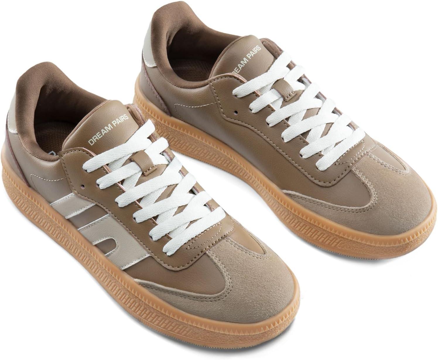 image:imageDREAM PAIRS Womens Tennis Sneakers Walking Casual LaceUp Footwear Comfortable Fashion Sneakers ShoesBrown