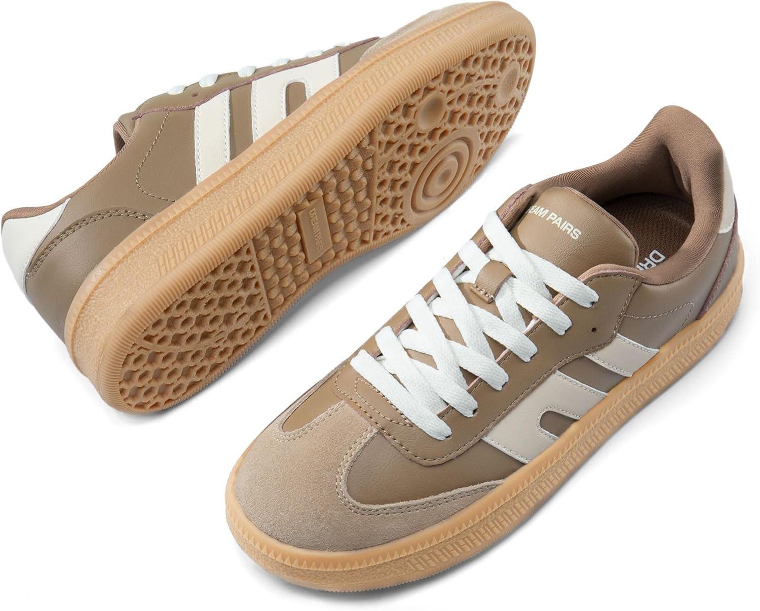 image:imageDREAM PAIRS Womens Tennis Sneakers Walking Casual LaceUp Footwear Comfortable Fashion Sneakers ShoesBrown