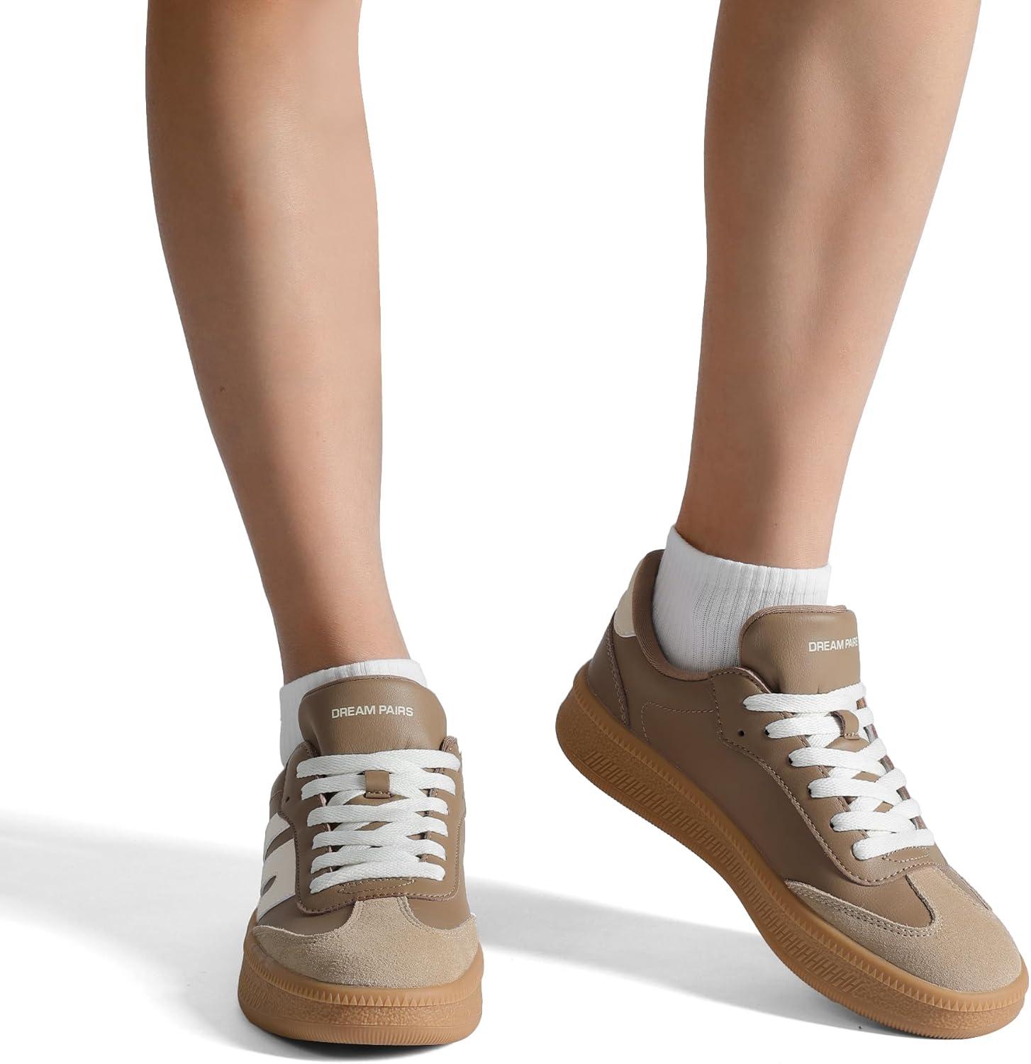image:imageDREAM PAIRS Womens Tennis Sneakers Walking Casual LaceUp Footwear Comfortable Fashion Sneakers ShoesBrown
