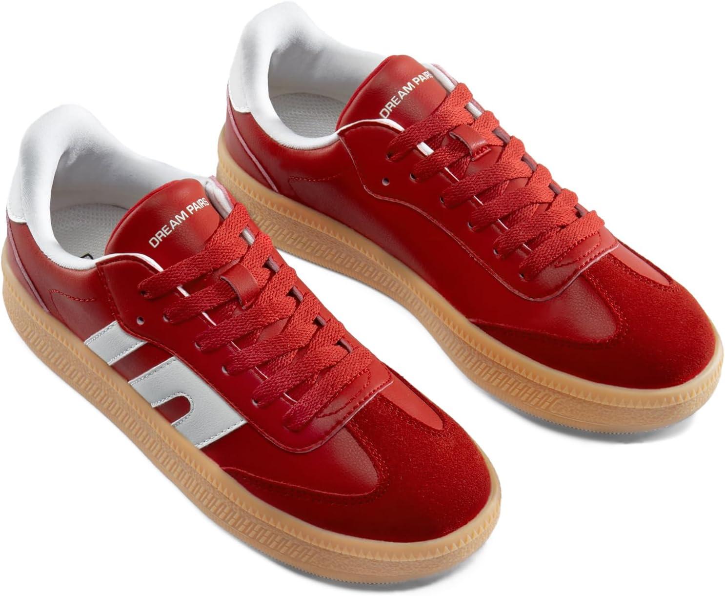 image:imageDREAM PAIRS Womens Tennis Sneakers Walking Casual LaceUp Footwear Comfortable Fashion Sneakers ShoesRed