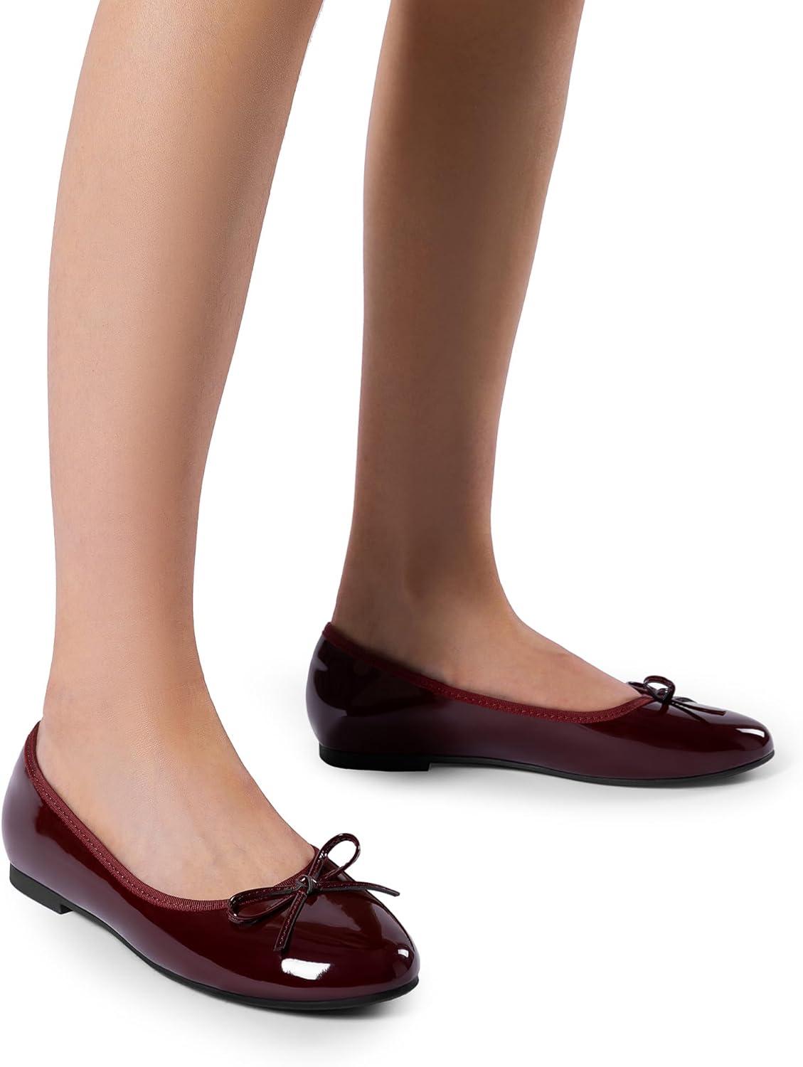image:imageDream Pairs Womens Flats Round Toe Ballet Flats Comfortable Slipon Dressy Business Casual Work Office Ballerina Flat Dress ShoesBurgundy