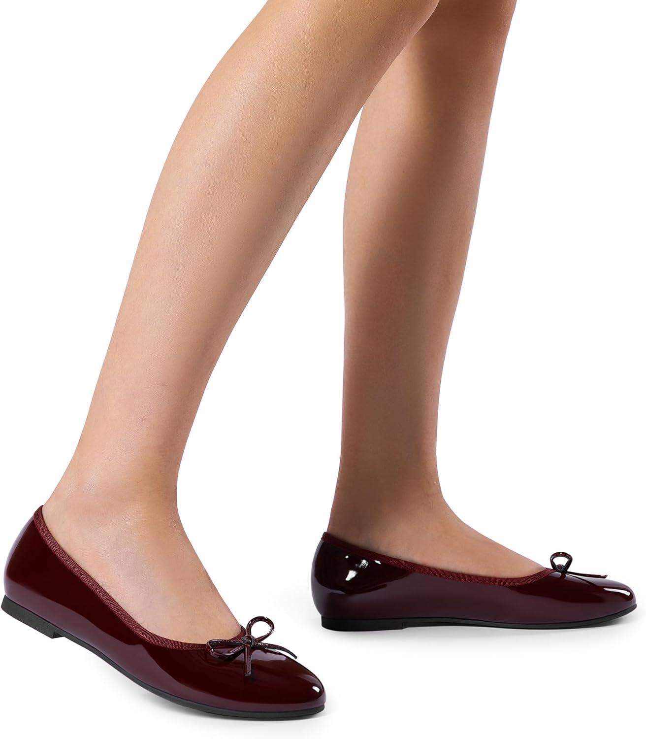 image:imageDream Pairs Womens Flats Round Toe Ballet Flats Comfortable Slipon Dressy Business Casual Work Office Ballerina Flat Dress ShoesBurgundy