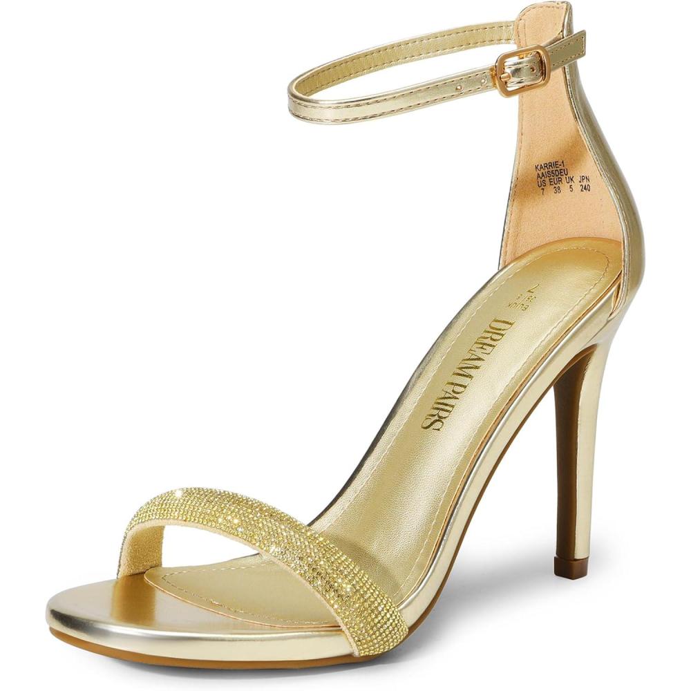 image:imageDREAM PAIRS Womens High Heels Flower Ankle Strap Stilettos Round Open Toe Dressy Sexy SandalsWhite