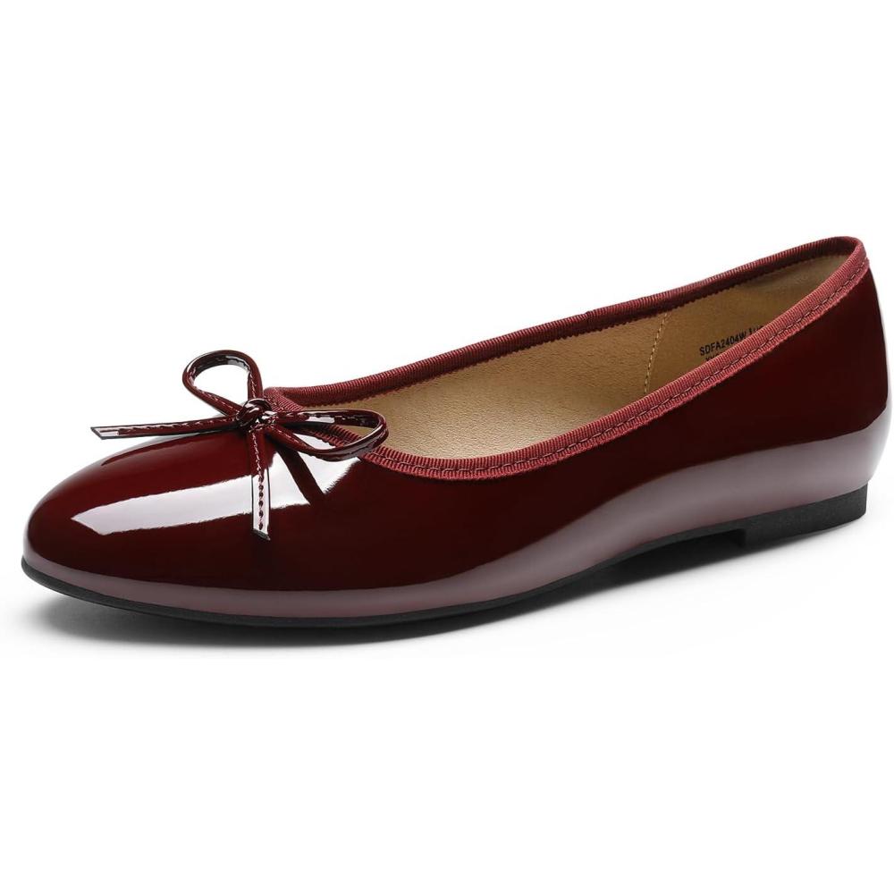image:imageDream Pairs Womens Flats Round Toe Ballet Flats Comfortable Slipon Dressy Business Casual Work Office Ballerina Flat Dress ShoesBurgundy
