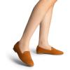 DREAM PAIRS Round Toe Flats for Women Dressy Comfortable, Slip-On Dress Business Casual Office Work Shoes for Women(Brown-suede)