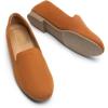DREAM PAIRS Round Toe Flats for Women Dressy Comfortable, Slip-On Dress Business Casual Office Work Shoes for Women(Brown-suede)