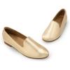 DREAM PAIRS Round Toe Flats for Women Dressy Comfortable, Slip-On Dress Business Casual Office Work Shoes for Women(Gold)