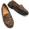DREAM PAIRS Round Toe Flats for Women Dressy Comfortable, Slip-On Dress Business Casual Office Work Shoes for Women(Leopard-suede)