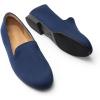 DREAM PAIRS Round Toe Flats for Women Dressy Comfortable, Slip-On Dress Business Casual Office Work Shoes for Women(Navy)