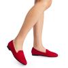 DREAM PAIRS Round Toe Flats for Women Dressy Comfortable, Slip-On Dress Business Casual Office Work Shoes for Women(Red)