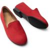 DREAM PAIRS Round Toe Flats for Women Dressy Comfortable, Slip-On Dress Business Casual Office Work Shoes for Women(Red)