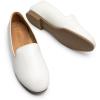 DREAM PAIRS Round Toe Flats for Women Dressy Comfortable, Slip-On Dress Business Casual Office Work Shoes for Women(White-pu)