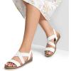 DREAM PAIRS Women’s Ankle Strap Low Wedge Sandals(White)
