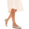 DREAM PAIRS Women’s Ballet Flats, Comfortable Slip-On Square Toe Dress Shoes with Elastic Ankle Straps(Gold-glitter)