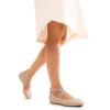 DREAM PAIRS Women’s Ballet Flats, Comfortable Slip-On Square Toe Dress Shoes with Elastic Ankle Straps(Nude-pu)