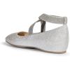 DREAM PAIRS Women’s Ballet Flats, Comfortable Slip-On Square Toe Dress Shoes with Elastic Ankle Straps(Silver-glitter)