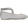 DREAM PAIRS Women’s Ballet Flats, Comfortable Slip-On Square Toe Dress Shoes with Elastic Ankle Straps(Silver-glitter)