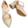 DREAM PAIRS Women’s Chunky Heels Dress Pumps Closed Pointed Toe Comfort Cross Strap Block Heel Shoes for Party Dance Wedding(Gold-glitter)