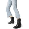 DREAM PAIRS Women’s Cowboy Ankle Boots Western Booties Low Heel Pointed Toe Cowgirl Boots(Black)