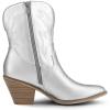 DREAM PAIRS Women’s Cowboy Ankle Boots Western Booties Low Heel Pointed Toe Cowgirl Boots(Silver)