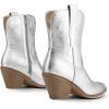 DREAM PAIRS Women’s Cowboy Ankle Boots Western Booties Low Heel Pointed Toe Cowgirl Boots(Silver)