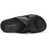 DREAM PAIRS Women’s Crisscross Open Toe Slide Sandals Flat Comfort Slip on Sandals(Black)