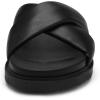 DREAM PAIRS Women’s Crisscross Open Toe Slide Sandals Flat Comfort Slip on Sandals(Black)