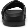 DREAM PAIRS Women’s Crisscross Open Toe Slide Sandals Flat Comfort Slip on Sandals(Black)