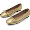 DREAM PAIRS Women’s Flats Square Toe Ballet Flats Comfortable Casual Ballerina Flat Dress Shoes with Bow Suitable for Dressy Business Casual Work Office(Gold)