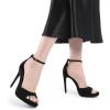 DREAM PAIRS Women’s Heels, High Stilettos Ankle Strap Sexy Comfort Dress Shoes Wedding Bridal Pumps Sandals(Black-nubuck)