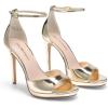 DREAM PAIRS Women’s Heels, High Stilettos Ankle Strap Sexy Comfort Dress Shoes Wedding Bridal Pumps Sandals(Light Gold)
